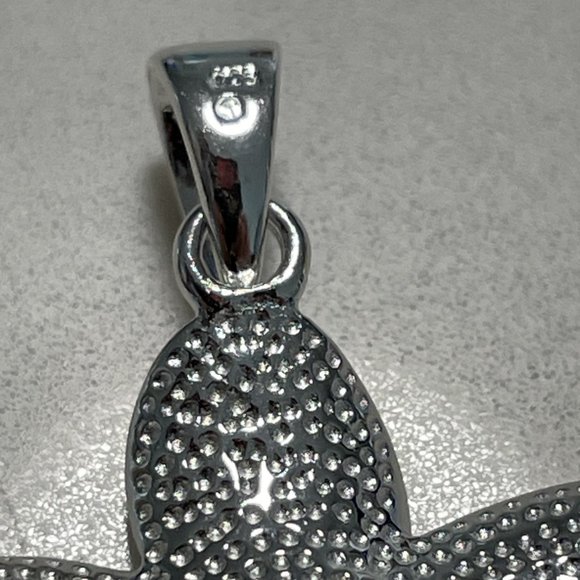 Hawaiian silver plumeria pendant 1 inch diameter, New - Picture 3 of 5